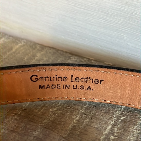 EUC Anne Klein for Calderon Narrow Navy Leather Belt Sz L - Picture 7 of 10